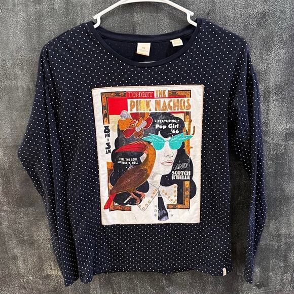 Scotch & Soda Polka Dot Concert Poster Shirt, VGUC, Sz 12/152cm (12A) - Picture 7 of 7